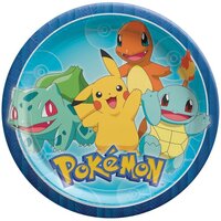 Pokemon Classic Paper Dinner Plates (23cm) - Pk 8