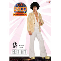 Adults White Disco Bell Bottoms Costume