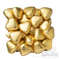 Gold Wrapped Milk Chocolate Hearts (500g)