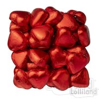 Red Wrapped Milk Chocolate Hearts (500g)