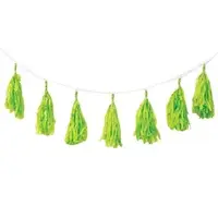 Lime Green Tissue Tassel Garland (3M)