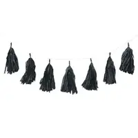 Black Tissue Tassel Garland (3M)