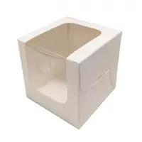 Cupcake Box - Single White (10.2 cm) - Pk 6