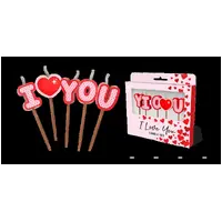 I Love You Novelty Candle Pack - Pk 5