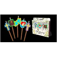 Christening Novelty Candle Pack - Pk 5