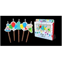 1st Birthday Novelty Candle Pack - Blue - Pk 5