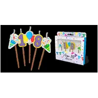 18th Birthday Novelty Candle Pack - Pk 5