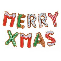 Merry Xmas Foil Balloon Banner Kit (14in.)