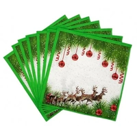 Christmas Reindeer Printed Paper Napkins - Pk 20