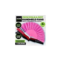 Polka Dot Folding Hand Fan (23cm, Asstd.)