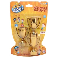 Plastic Gold Medal Trophies (5x8cm) - Pk 3