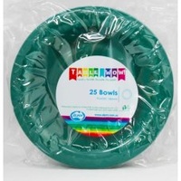 Forest Green REUSABLE Plastic Bowls (18cm) - Pk 20