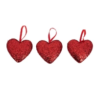 Glitter Heart Decorations (9cm) - Pk 3