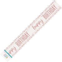 Happy Birthday Rose Gold Confetti Banner (274 cm)