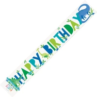 Blue and Green Dinosaur Birthday Banner (274 cm)