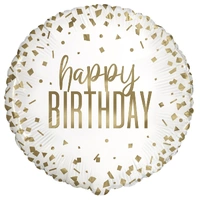 Confetti Gold Birthday Foil Balloon (45.72 cm) - Pk 1