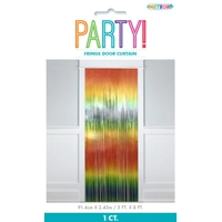 Vibrant Rainbow Fringe Door Curtain (90 x 240 cm)