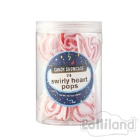 Red Swirl Heart Lollipops (288g) - Pk 24