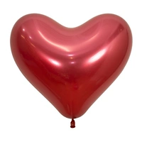 Red Reflex Crystal Heart Balloons (35 cm) - Pk 50