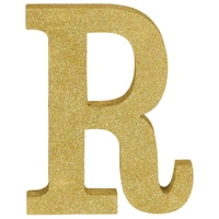 Letter R Gold Glitter Decoration (MDF)