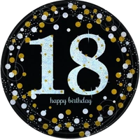 Sparkling "18" Birthday Plates (23 cm) - Pk 8