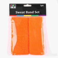 Orange Sweatband Set - Pk 3