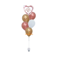 Rosy Glow - Filled Helium Balloon Bouquet