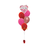 Red Hot Love - Filled Helium Balloon Bouquet