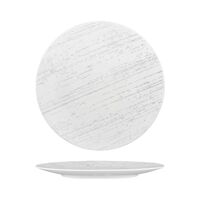 White Drizzle Round Porcelain Coupe Plate (28cm)